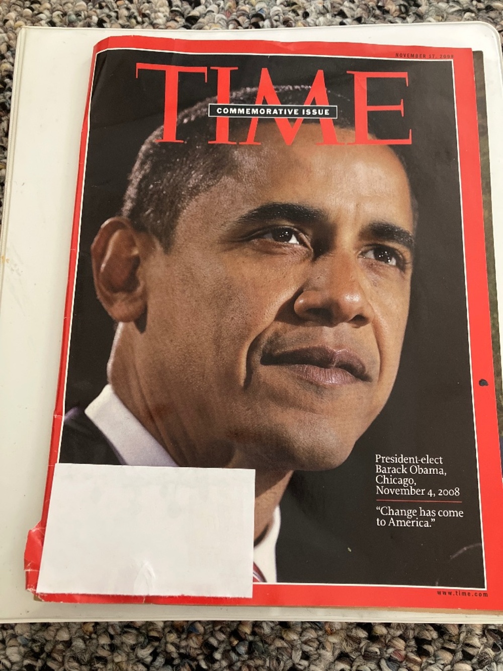 Time Magazine: Barack Obama Election Commemorative Issue 11/17/2008